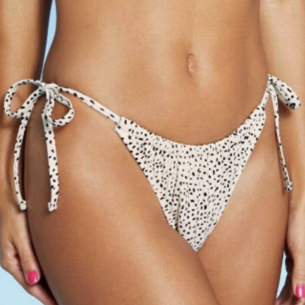 NEW Xhilaration Juniors' Side-Tie High Leg Scoop Bikini Bottom Size M(4-6)